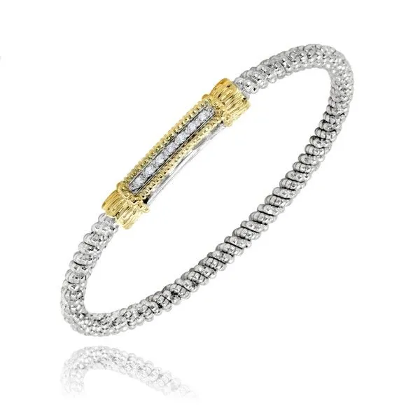 14k Yellow Gold and Sterling Silver Diamond Bracelet Dickinson Jewelers Dunkirk, MD