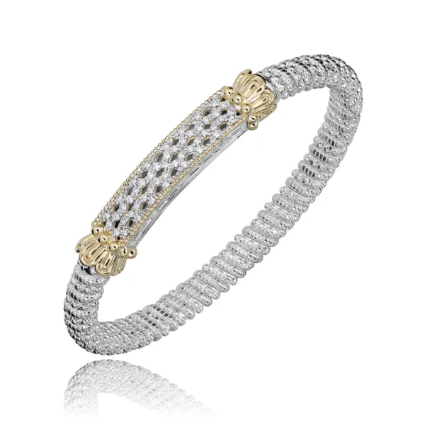 14k Yellow Gold and Sterling Silver Diamond Bracelet Dickinson Jewelers Dunkirk, MD