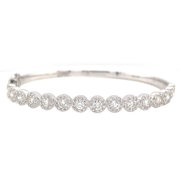 14k White Gold Diamond Halo Bracelet Dickinson Jewelers Dunkirk, MD