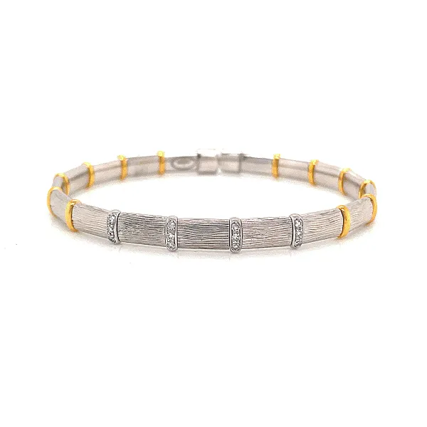 18k Gold, Sterling Silver and Vermeil Diamond Bracelet Dickinson Jewelers Dunkirk, MD