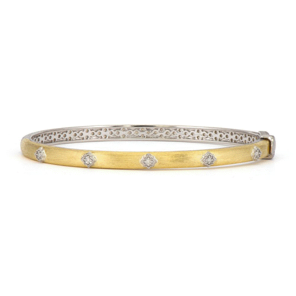 18k Yellow Gold and Sterling Silver Diamond Bracelet Dickinson Jewelers Dunkirk, MD