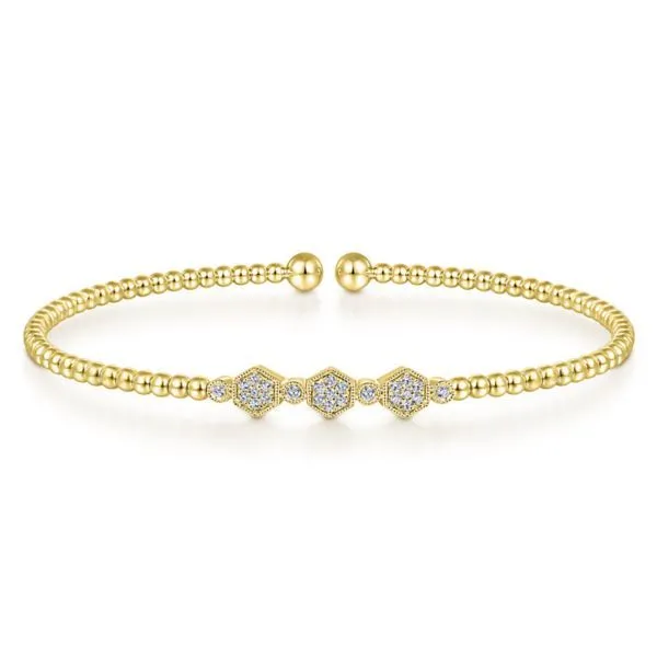 14k Yellow Gold Diamond Cuff Bracelet Dickinson Jewelers Dunkirk, MD