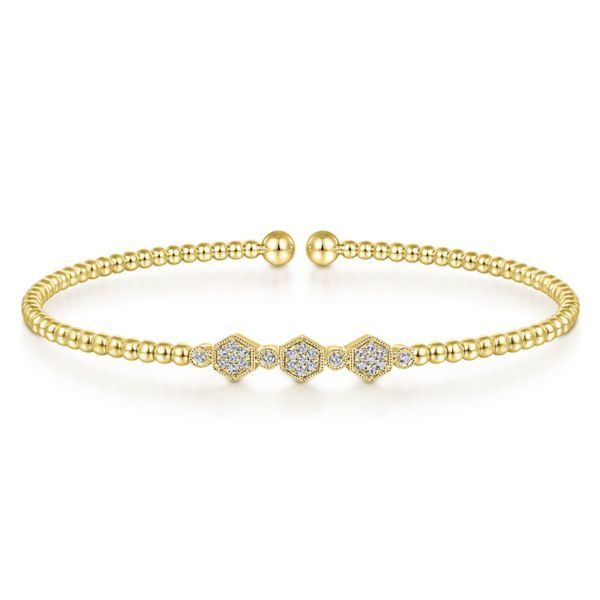 14k Yellow Gold Diamond Cuff Bracelet Dickinson Jewelers Dunkirk, MD