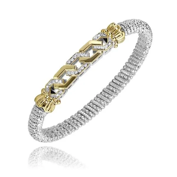 14k Yellow Gold and Sterling Silver Diamond Bracelet Dickinson Jewelers Dunkirk, MD