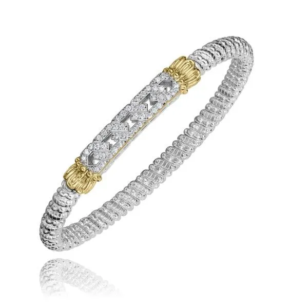 14k Yellow Gold and Sterling Silver Diamond Bracelet Dickinson Jewelers Dunkirk, MD