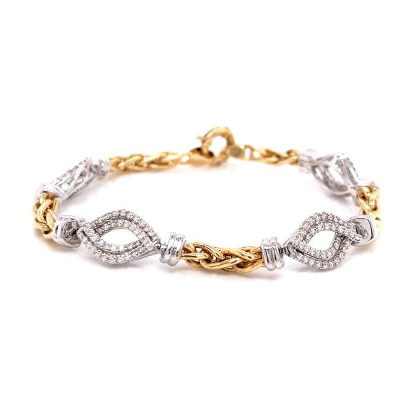 14k Yellow-White Gold Diamond Bracelet Dickinson Jewelers Dunkirk, MD