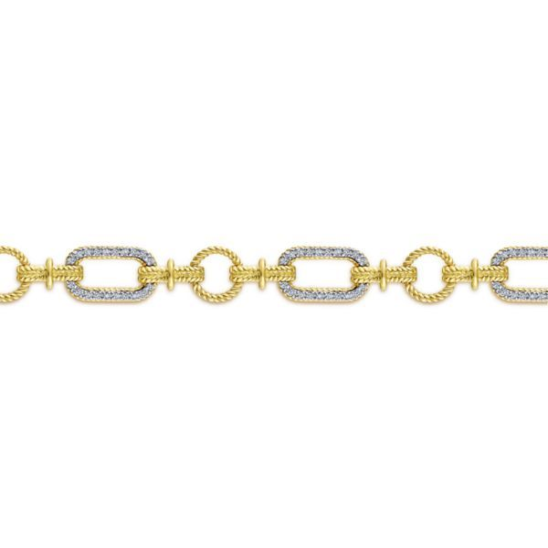 14k Yellow-White Gold Diamond Bracelet Image 2 Dickinson Jewelers Dunkirk, MD