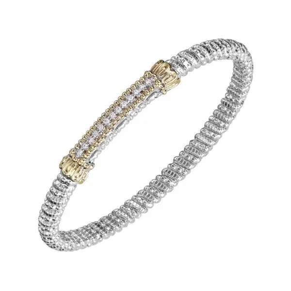 14k Yellow Gold and Sterling Silver Diamond Bracelet Dickinson Jewelers Dunkirk, MD