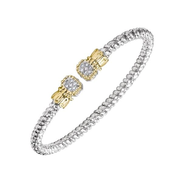 14k Yellow Gold and Sterling Silver Diamond Bracelet Dickinson Jewelers Dunkirk, MD