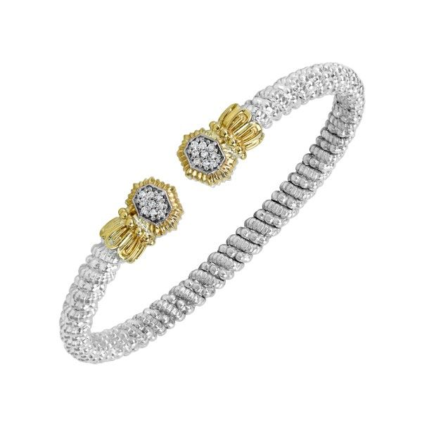 14k Yellow Gold and Sterling Silver Diamond Bracelet Dickinson Jewelers Dunkirk, MD