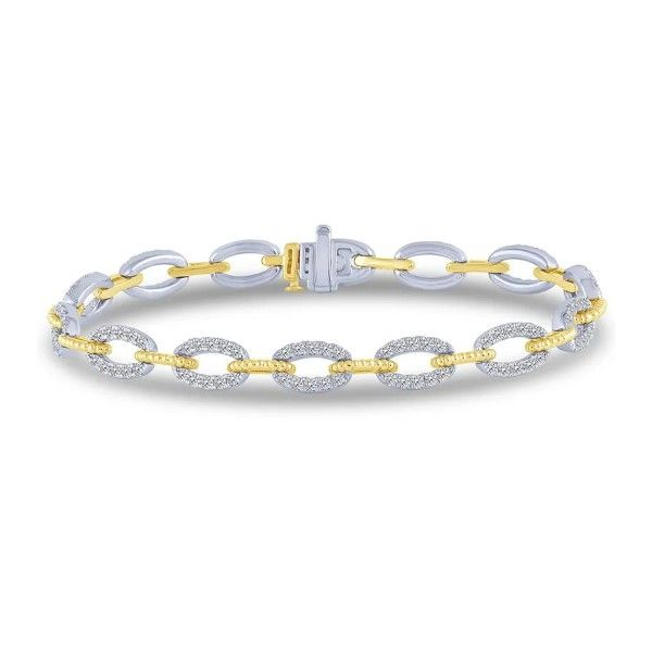 14k White-Yellow Gold Diamond Bracelet Dickinson Jewelers Dunkirk, MD