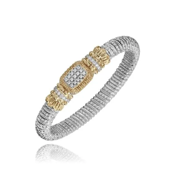 14k Yellow Gold and Sterling Silver Diamond Bracelet Dickinson Jewelers Dunkirk, MD