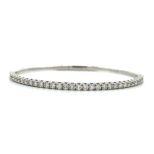 14k White Gold Diamond Bangle Bracelet Dickinson Jewelers Dunkirk, MD