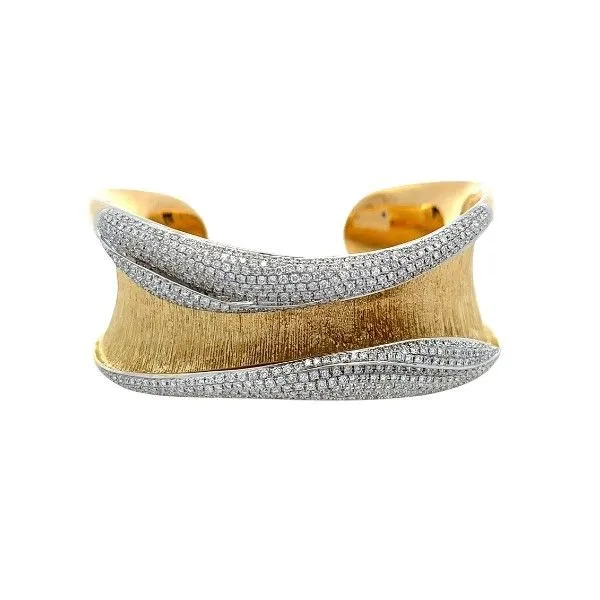 18k Yellow Gold Diamond Cuff Bracelet Dickinson Jewelers Dunkirk, MD