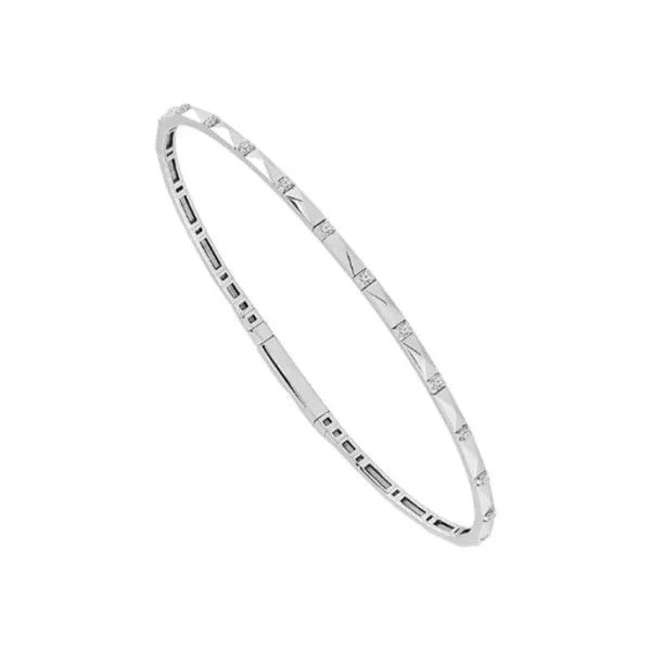 14k White Gold Diamond Flexie Bangle Dickinson Jewelers Dunkirk, MD