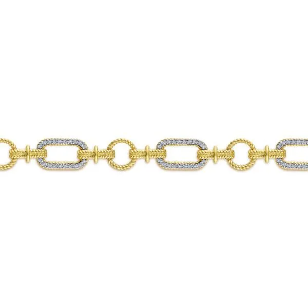 14k Yellow-White Gold Diamond Bracelet Image 2 Dickinson Jewelers Dunkirk, MD