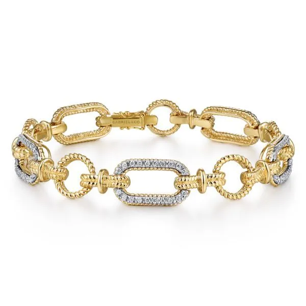 14k Yellow-White Gold Diamond Bracelet Dickinson Jewelers Dunkirk, MD
