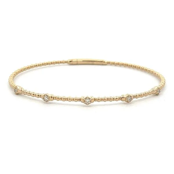 14Kt Diamond Stations Flex Bangle Bracelet Dickinson Jewelers Dunkirk, MD