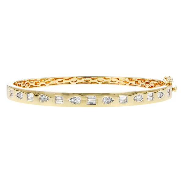 14k Yellow Gold Diamond Bangle Bracelet Dickinson Jewelers Dunkirk, MD