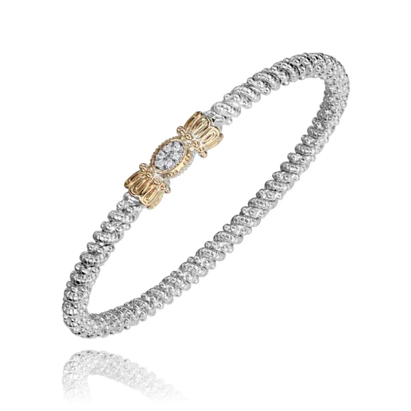 14k Yellow Gold And Sterling Silver Diamond Bracelet Dickinson Jewelers Dunkirk, MD