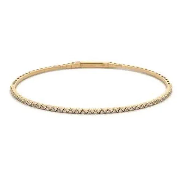 14Kt Yellow Gold Zig Zag Diamond Flex Bangle Dickinson Jewelers Dunkirk, MD