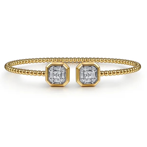 14Kt Yellow Gold Bujukan Baguette and Princess Diamond Split Bangle Bracelet Dickinson Jewelers Dunkirk, MD