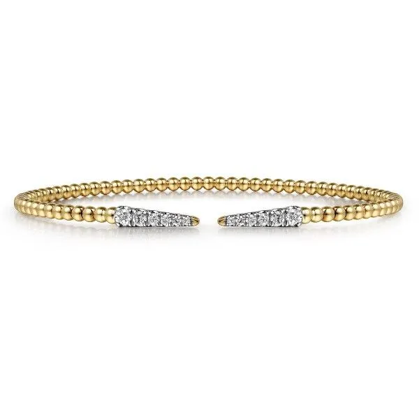 14k Yellow Gold Diamond Spikes Bangle Bracelet Dickinson Jewelers Dunkirk, MD