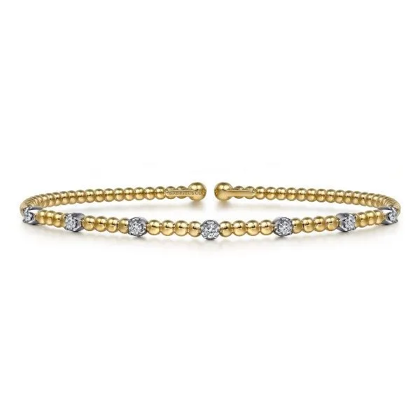 14k Yellow Gold Diamond Stations Bangle Dickinson Jewelers Dunkirk, MD