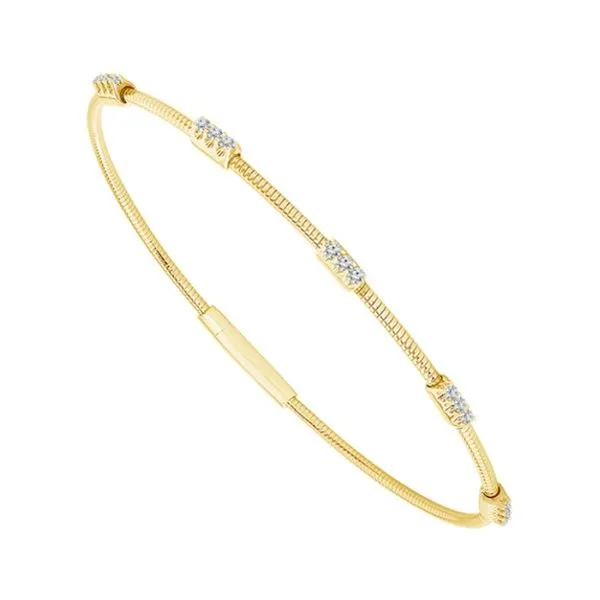14Kt Yellow Gold Diamond Bars Flexi Bangle Bracelet Dickinson Jewelers Dunkirk, MD