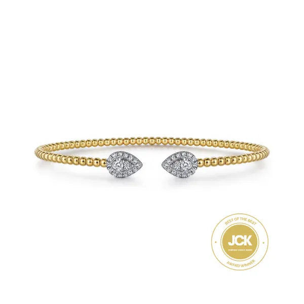 14 Karat Yellow Gold Pear Shape Diamond Bujukan Bangle Bracelet Dickinson Jewelers Dunkirk, MD