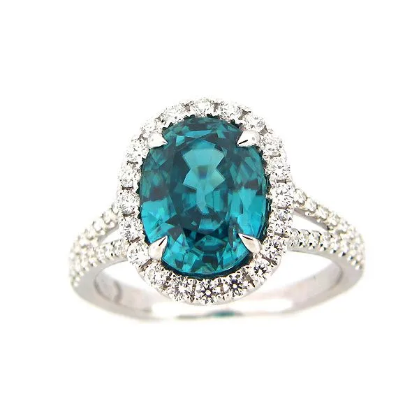 18k White Gold Blue Zircon Ring 001 200 05014 Dunkirk Dickinson