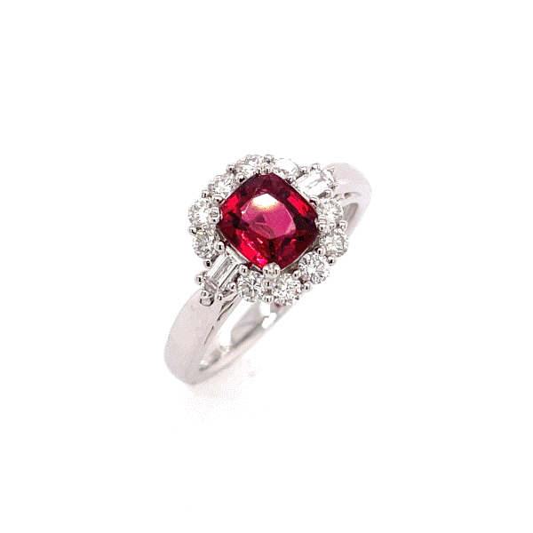 18k White Gold Spinel Halo Ring Dickinson Jewelers Dunkirk, MD