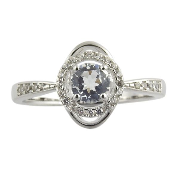 Sterling Silver White Topaz Halo Ring Dickinson Jewelers Dunkirk, MD