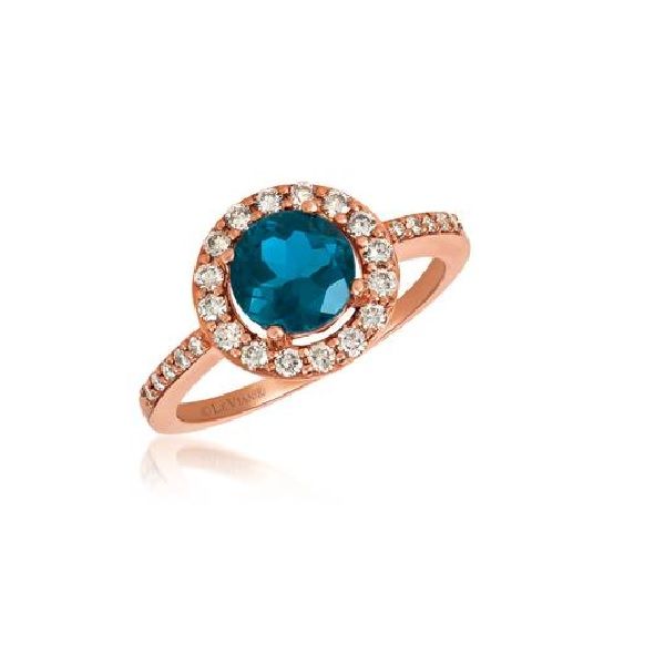 14k Strawberry Gold® Deep Sea Blue Topaz™ Ring Dickinson Jewelers Dunkirk, MD