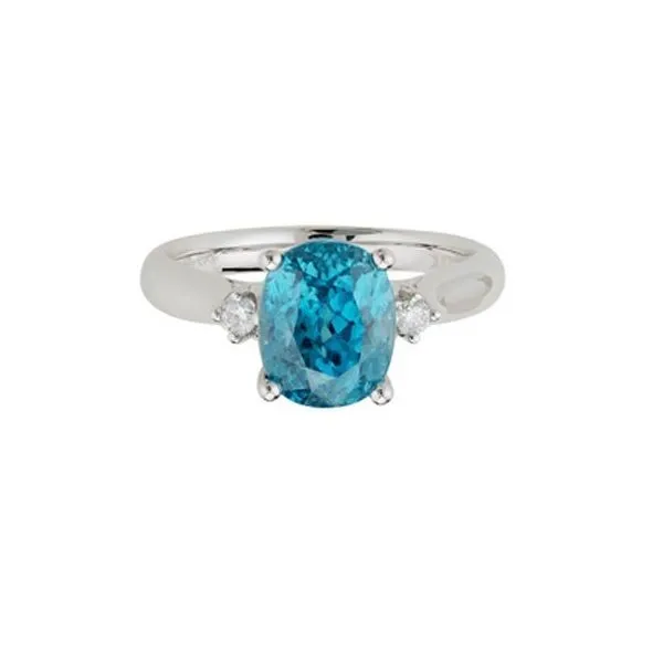 14k White Gold Blue Zircon Ring Dickinson Jewelers Dunkirk, MD