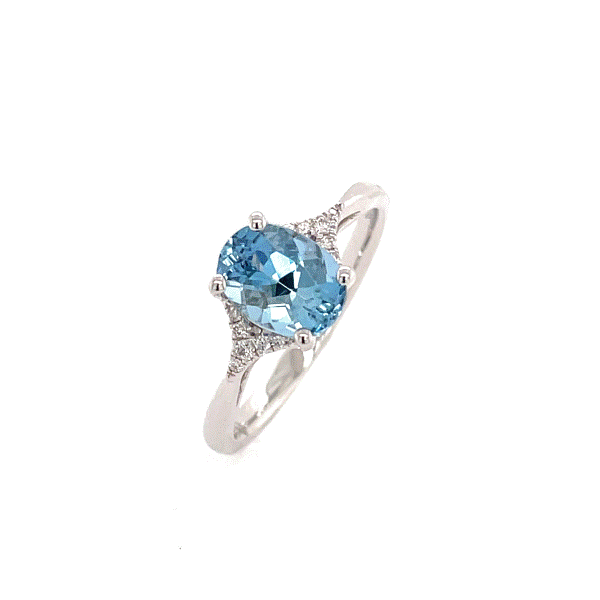 14k White Gold Aquamarine Ring Dickinson Jewelers Dunkirk, MD