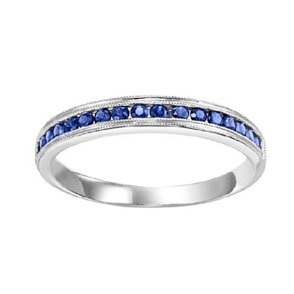 14k White Gold Channel Set Sapphire Band Dickinson Jewelers Dunkirk, MD