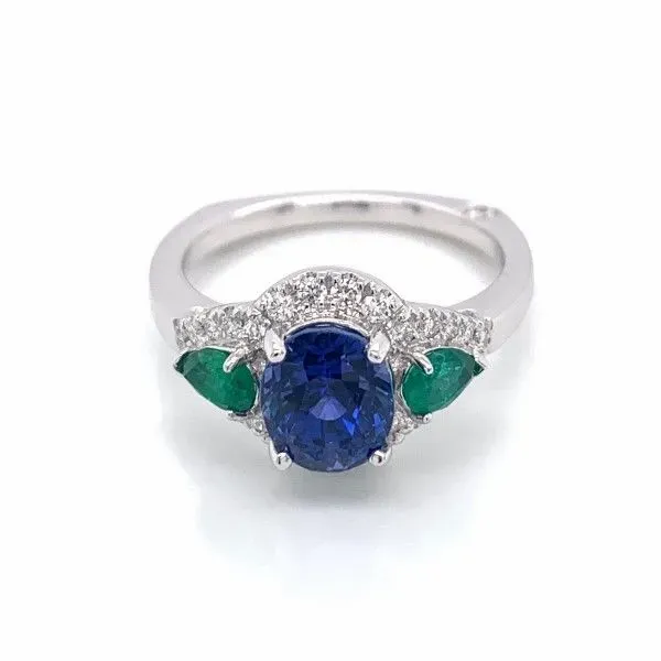 14k White Gold Sapphire And Emerald Ring Dickinson Jewelers Dunkirk, MD