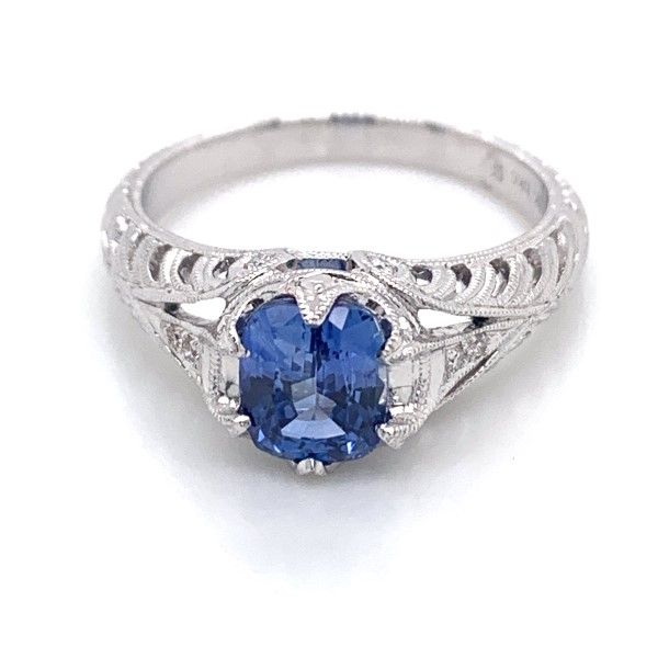 18k White Gold Sapphire Ring Dickinson Jewelers Dunkirk, MD