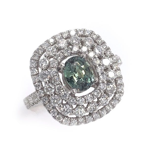 14k White Gold Alexandrite Halo Ring Dickinson Jewelers Dunkirk, MD