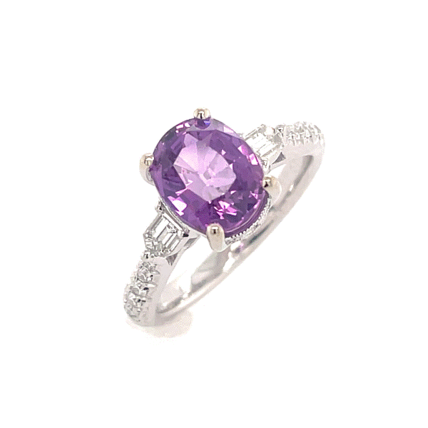14k White Gold Purple Sapphire Ring Dickinson Jewelers Dunkirk, MD
