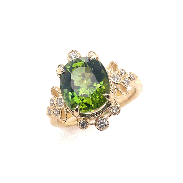 14k Yellow Gold Green Tourmaline Ring Dickinson Jewelers Dunkirk, MD