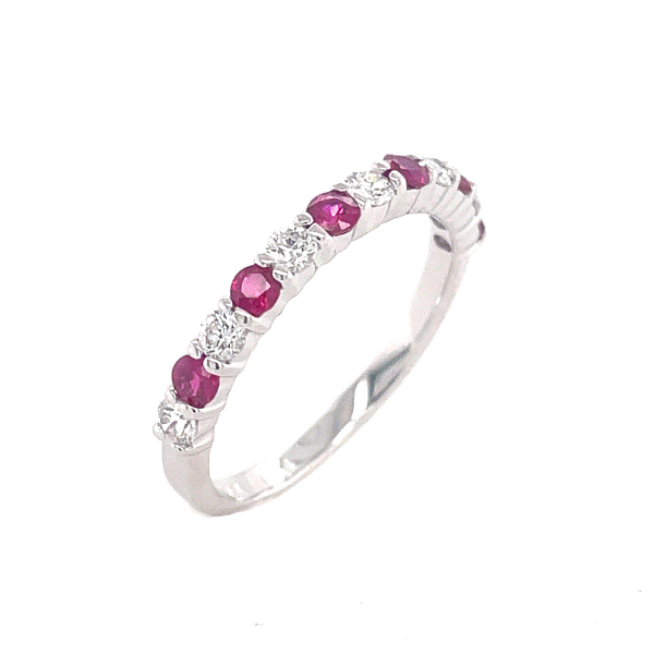 14k White Gold Ruby Band Dickinson Jewelers Dunkirk, MD