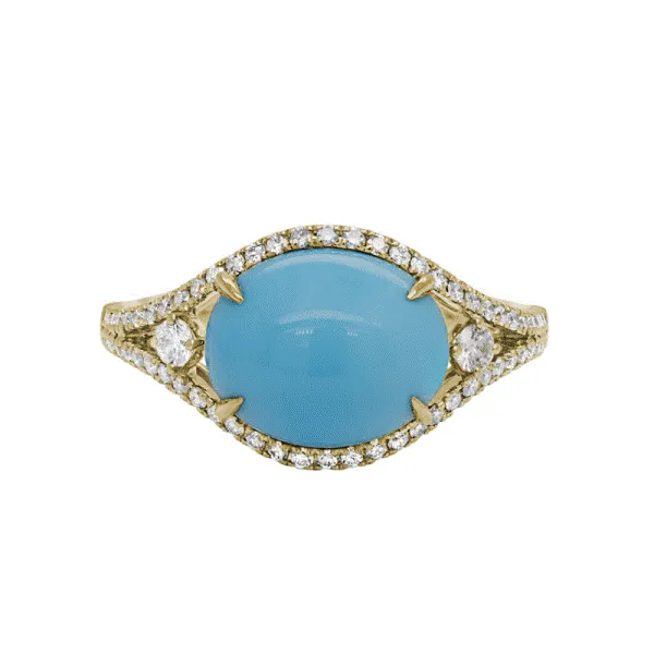 14k Yellow Gold Turquoise Ring Dickinson Jewelers Dunkirk, MD