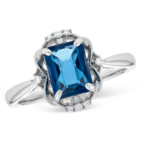 14k White Gold Blue Topaz Ring Dickinson Jewelers Dunkirk, MD