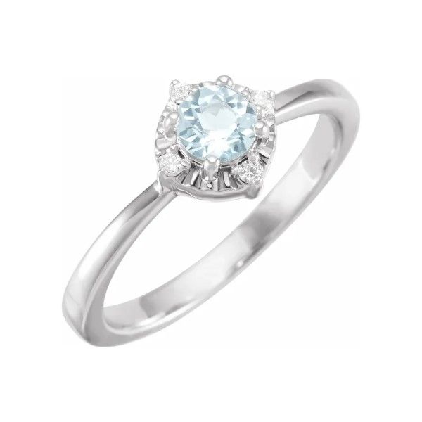 Sterling Silver Sky Blue Topaz Halo Ring Dickinson Jewelers Dunkirk, MD