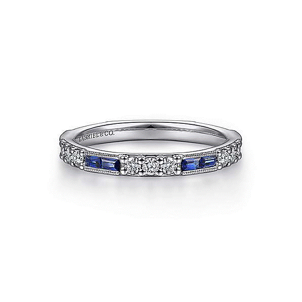 14k White Gold Sapphire Stacking Band Dickinson Jewelers Dunkirk, MD