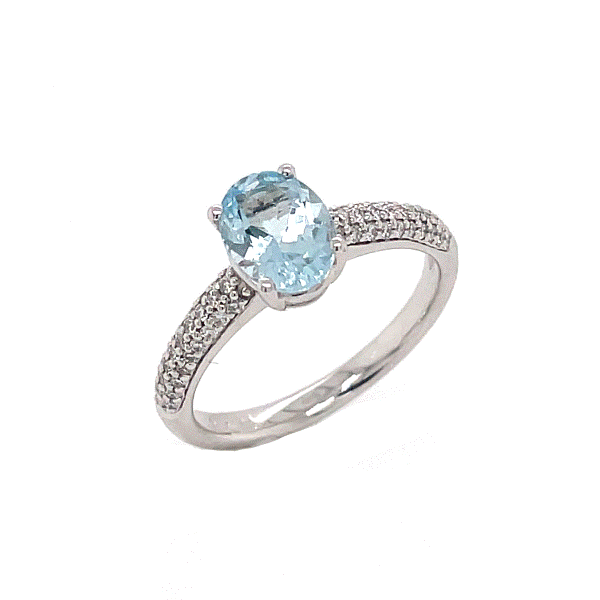 14k White Gold Aquamarine Ring Dickinson Jewelers Dunkirk, MD