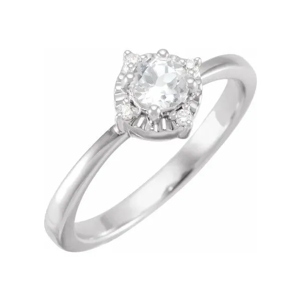 Sterling Silver White Sapphire Halo Ring Dickinson Jewelers Dunkirk, MD