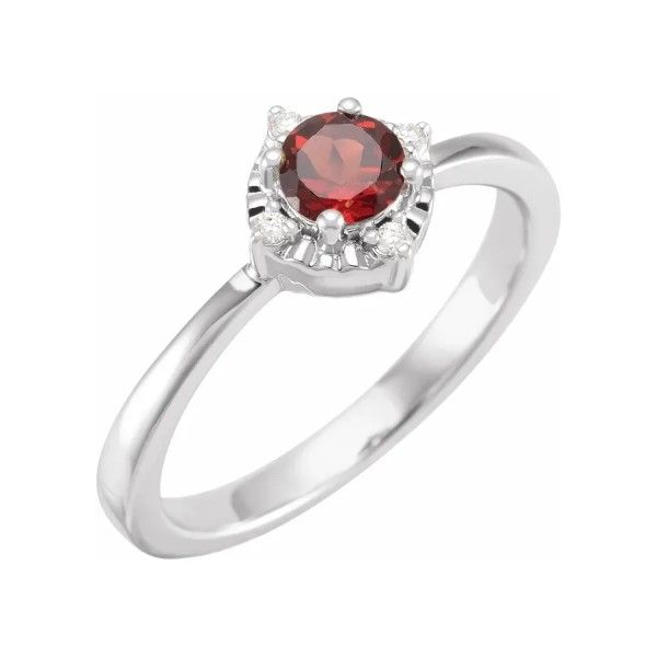 Sterling Silver Garnet Halo Ring Dickinson Jewelers Dunkirk, MD